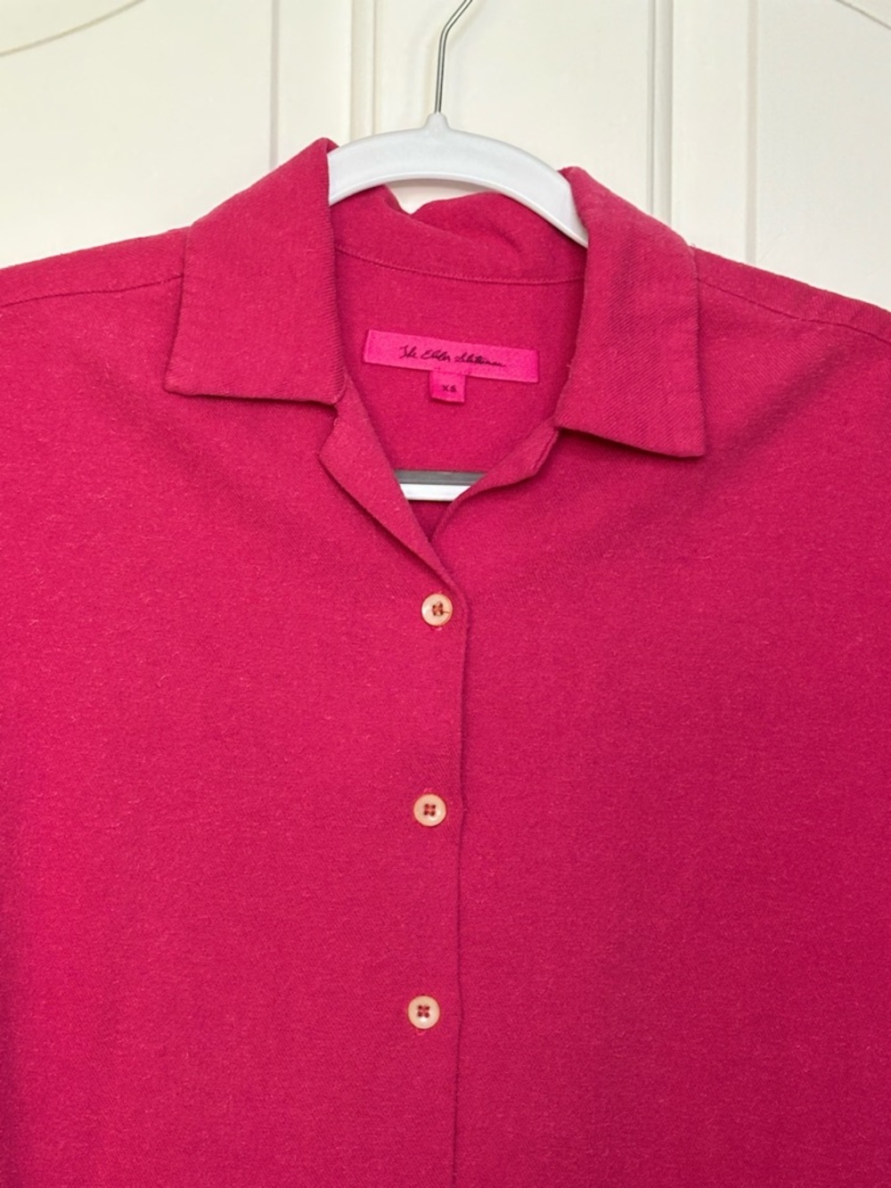 Nwt The Elder Statesman Raspberry Cotton/Silk Button-Up Oversized Shacket Sz Xs — image 2 of 8